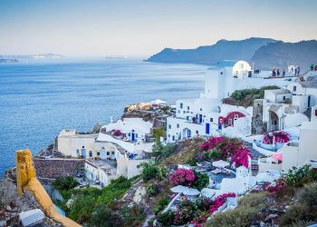 Santorini na Grécia