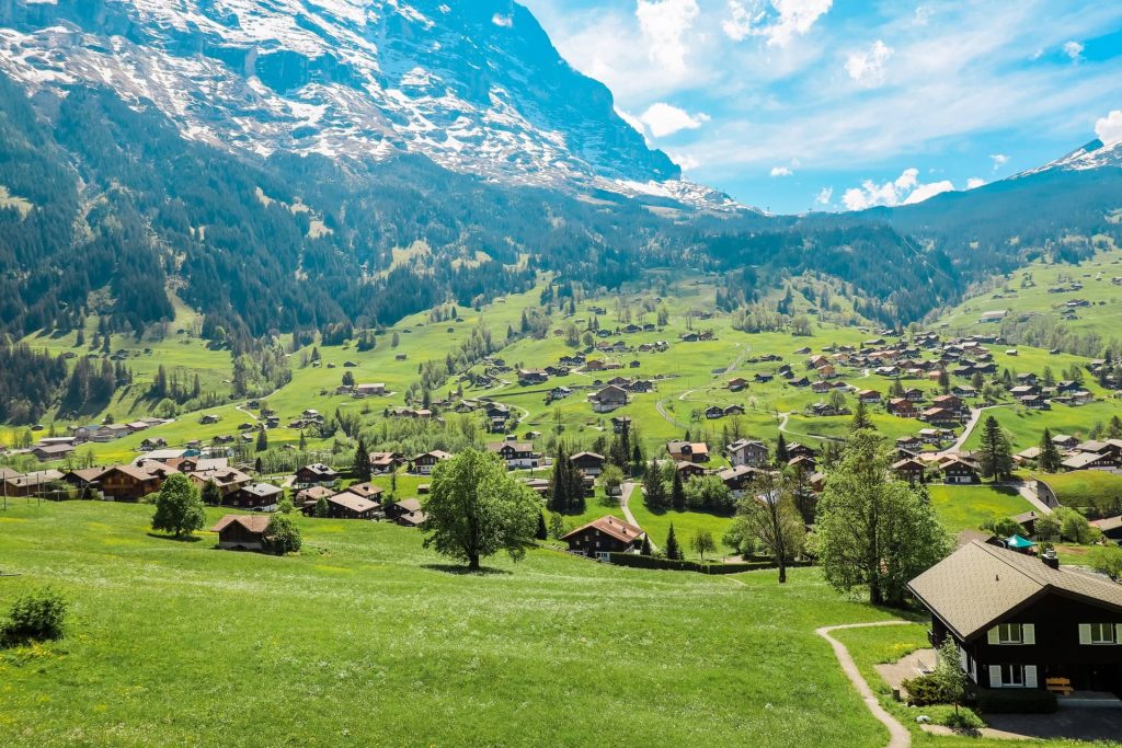 Região de Grindelwald nos alpes Suiços